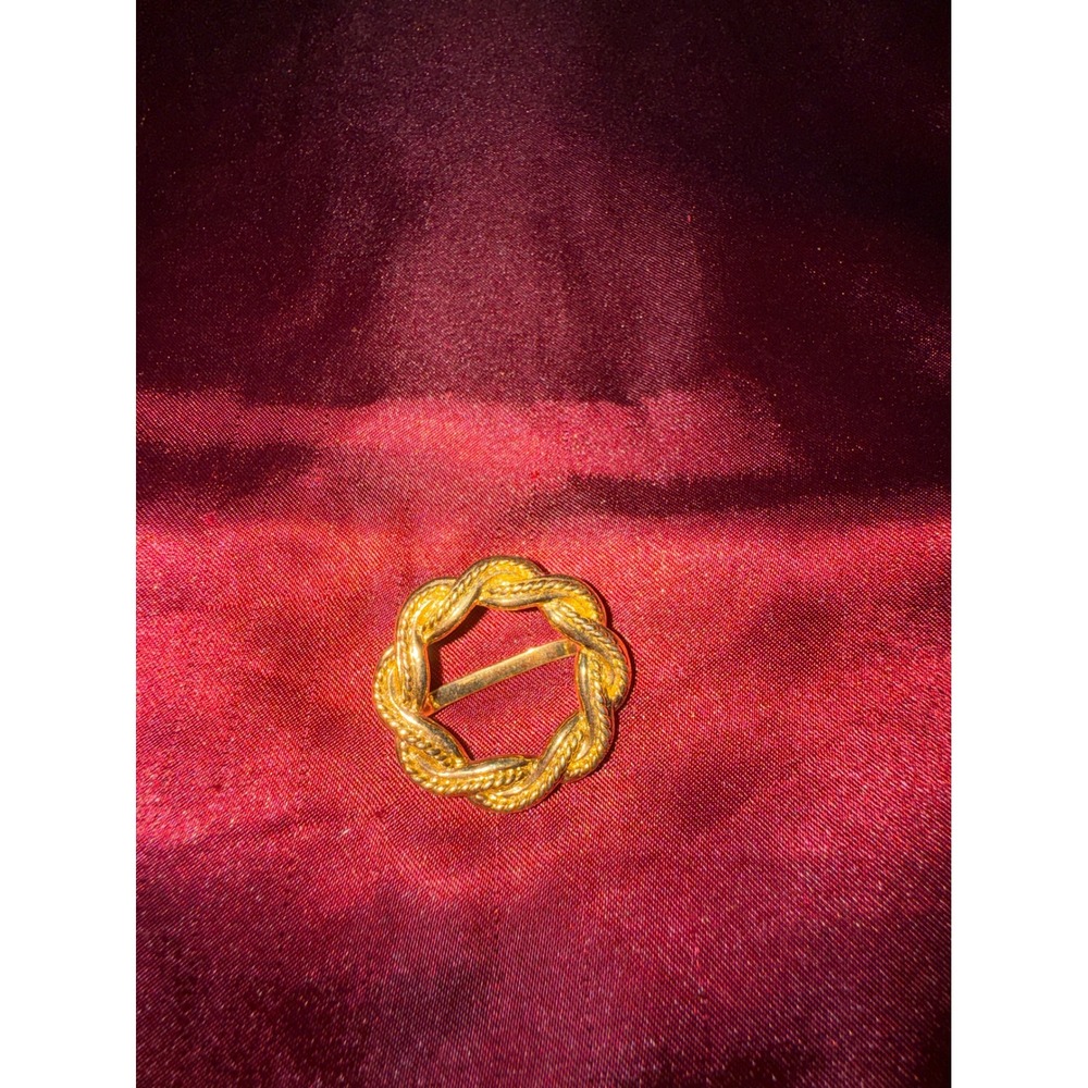 Vintage Gold Tone Twisted Rope Wreath Scarf Clip Slider‎ Accessory